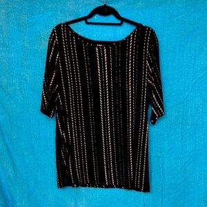 Apt. 9 Black and White Patterned Blouse